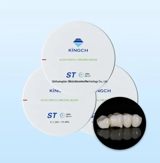 Materiali dentali Blocco di zirconio preombreggiato Cadcam da 95 mm 71 mm 98 * 16 mm