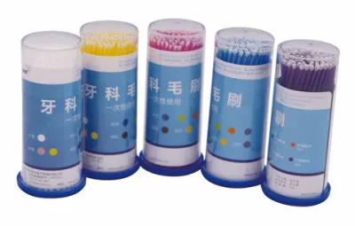 Microspazzole consumabili in plastica colorata per materiale dentale